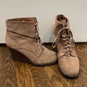 Lucky Brand suede lace up wedge
